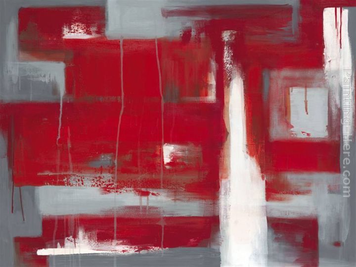 Leigh Banks Red abstract painting - 2011 Leigh Banks Red abstract art painting